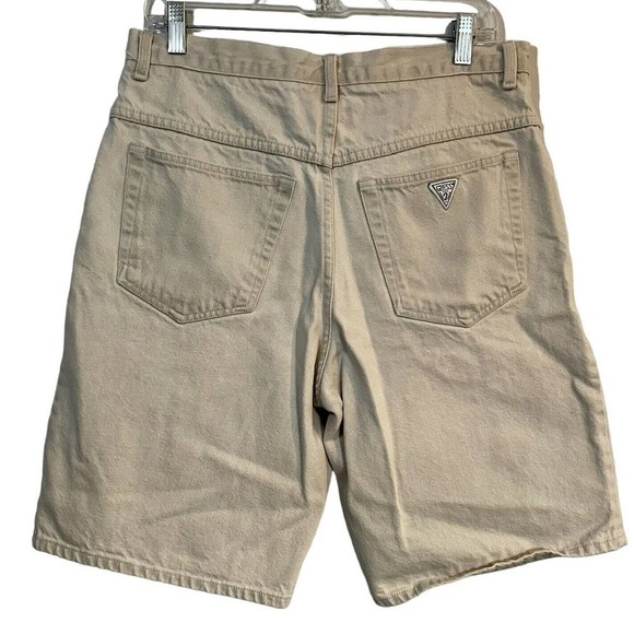 SOLD Vintage Guess Denim Jean Shorts Jorts Cream Size 34 X 10 Men 80s 90s Str… - Picture 5 of 10